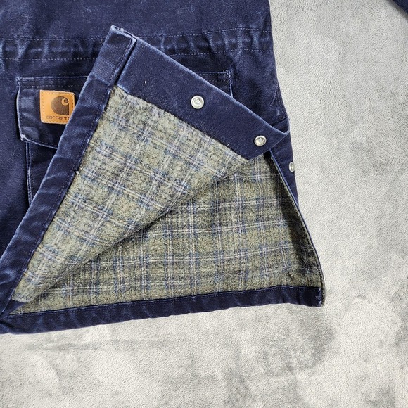 Vintage Carhartt Jacket Mens Large Blue Blanket Lined Chore Work Coat C52 MDT - Picture 9 of 14